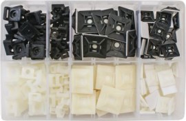 Assorted Adhesive Cable Ties Anchor/Bases (180)